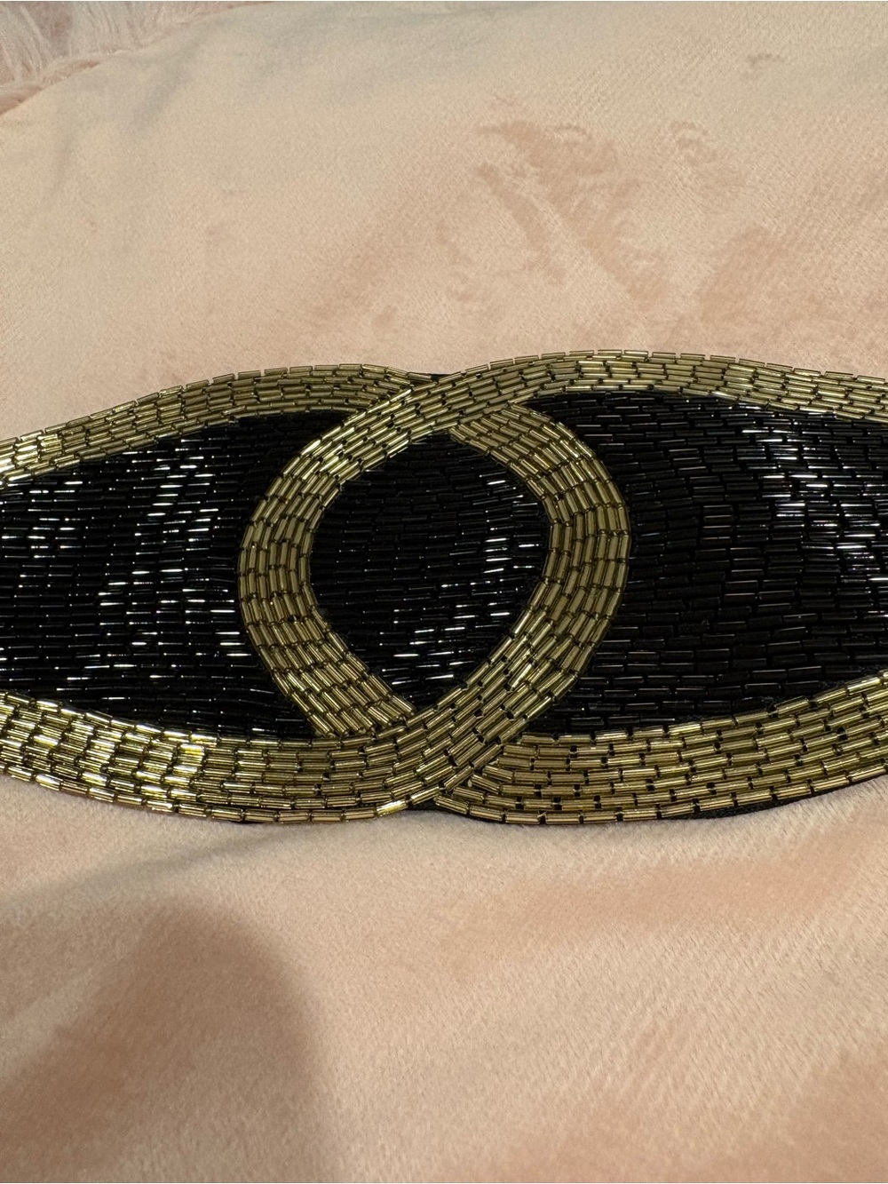 Beaded Gold and Black Knot Waist Belt - Women Accessories